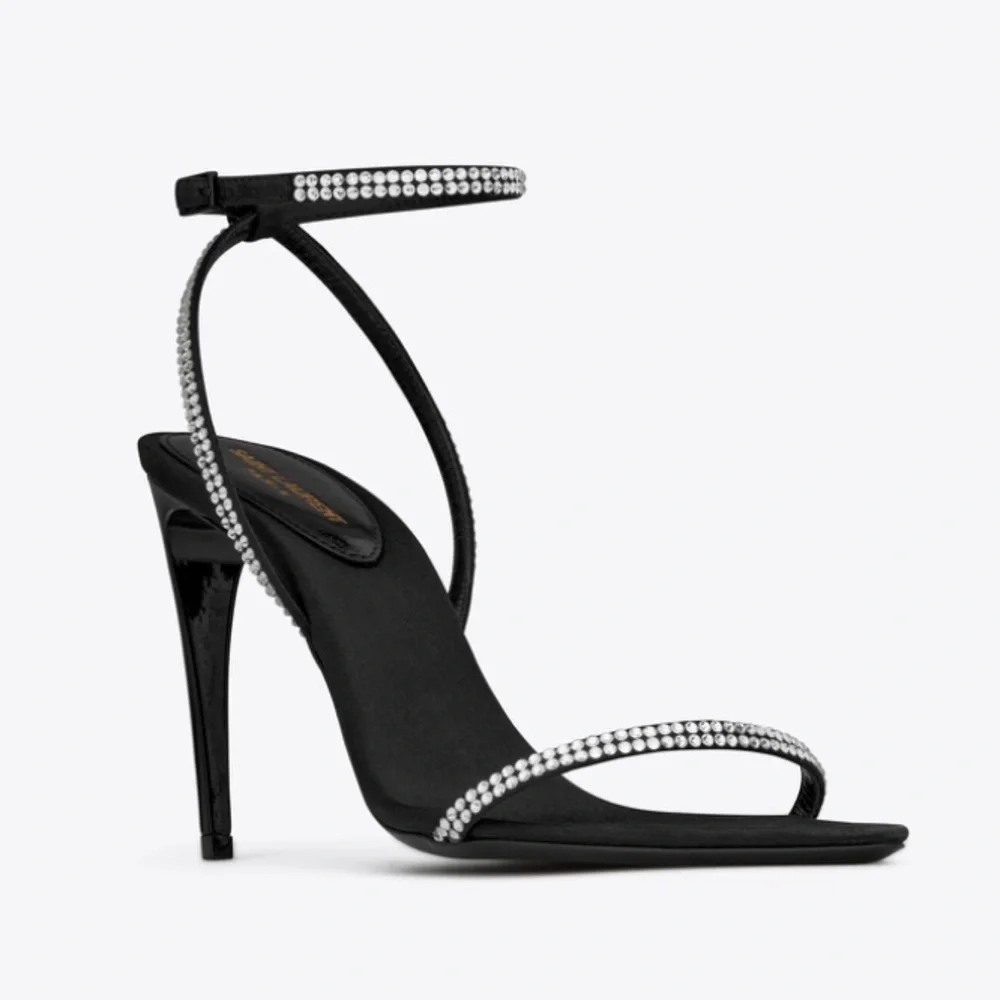 GEORGIA SANDALS IN CREPE SATIN WITH RHINESTONES size 37EU